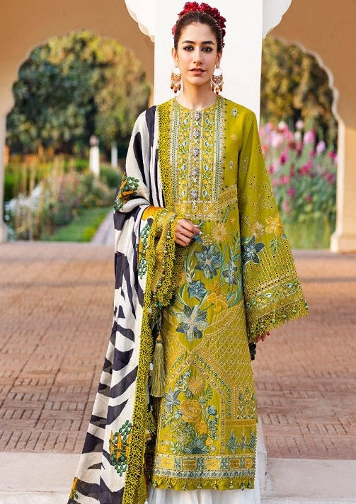 3PC Lawn Fully Embrpoided Dress with Silk Printed Dubata DZ-06