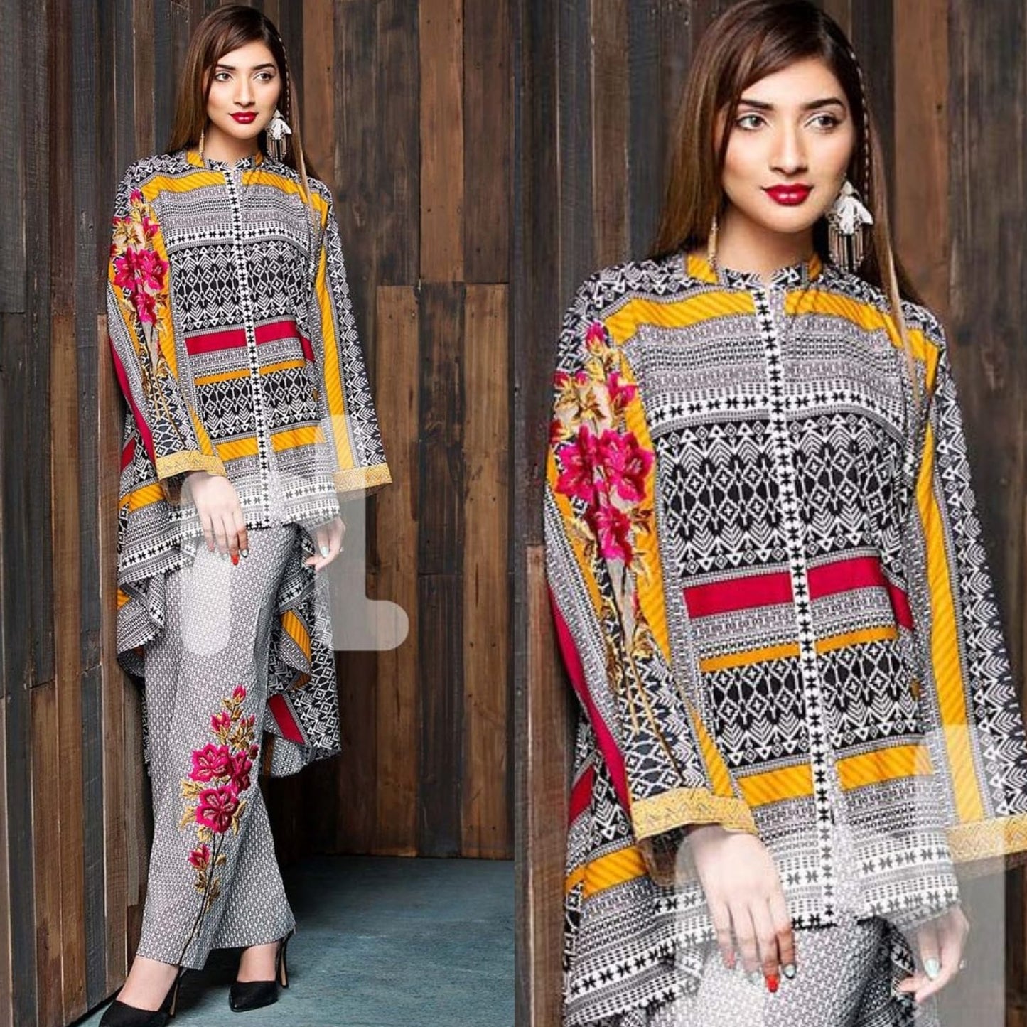Blooming diagonal -2 Pc Lawn summer Collection printed Suit