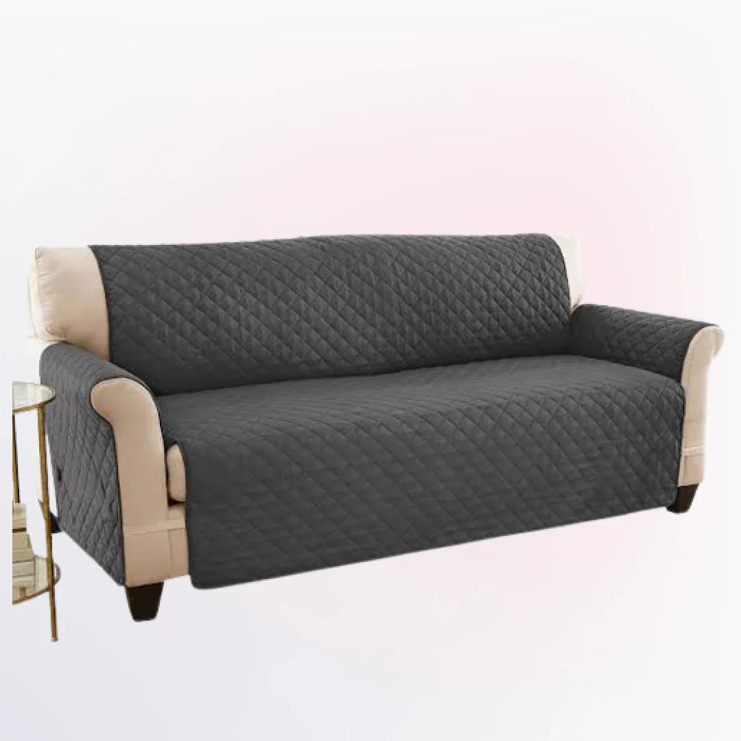 Cotton Quilted Sofa Runner - Sofa Coat (Grey)