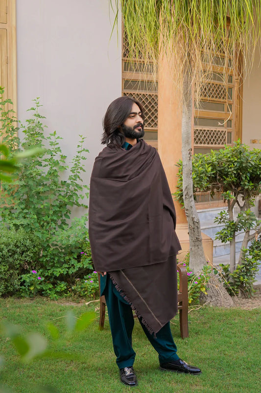 Mens Shawl | Chocolate Brown