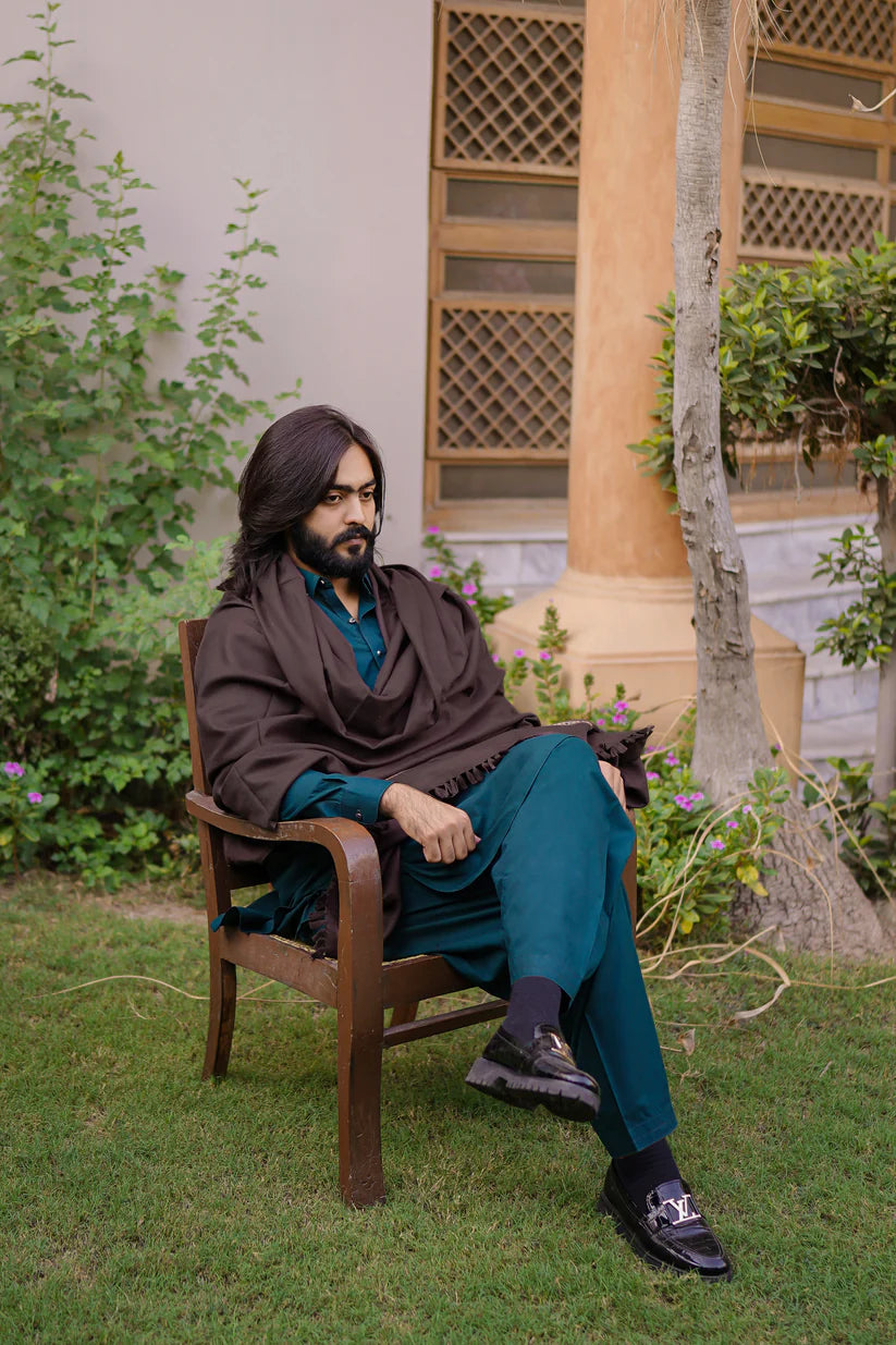 Mens Shawl | Chocolate Brown