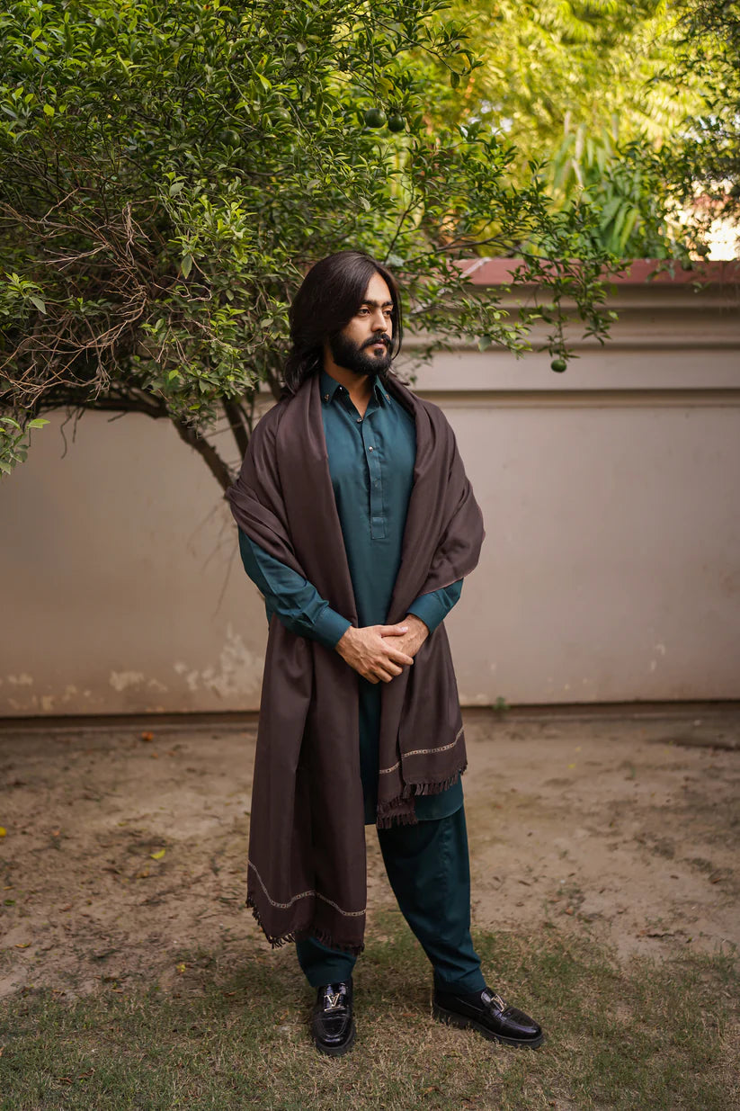 Mens Shawl | Chocolate Brown
