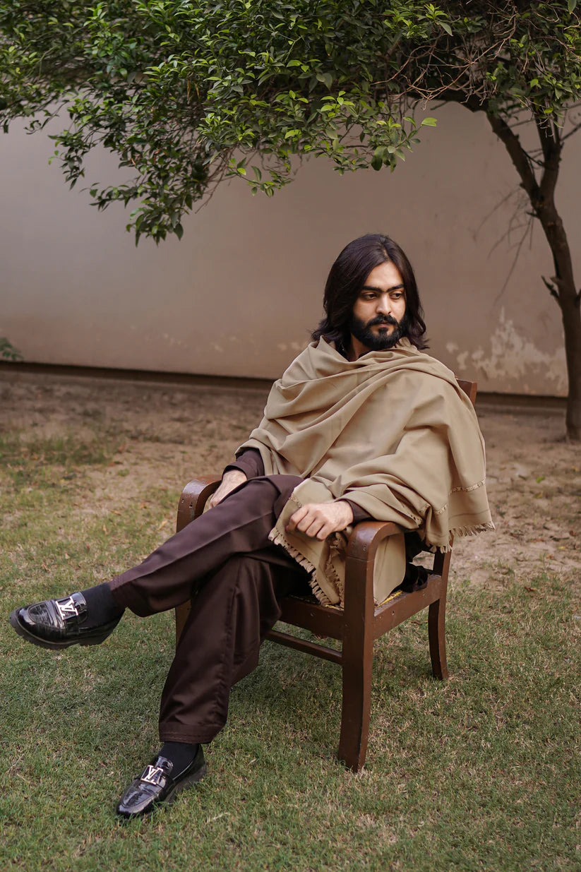 Mens Shawl | Camel