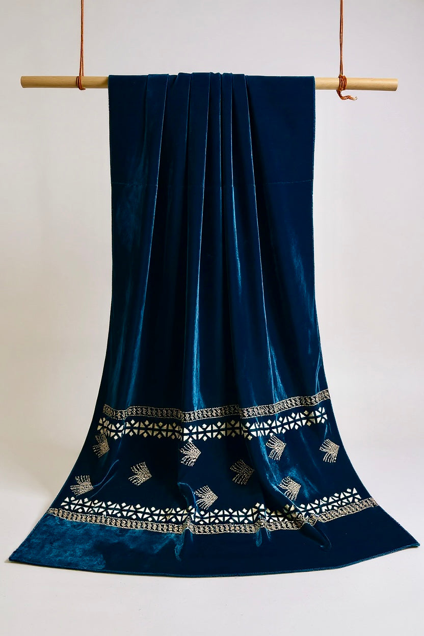 Luxury Stone Cutwork velvet Shawl