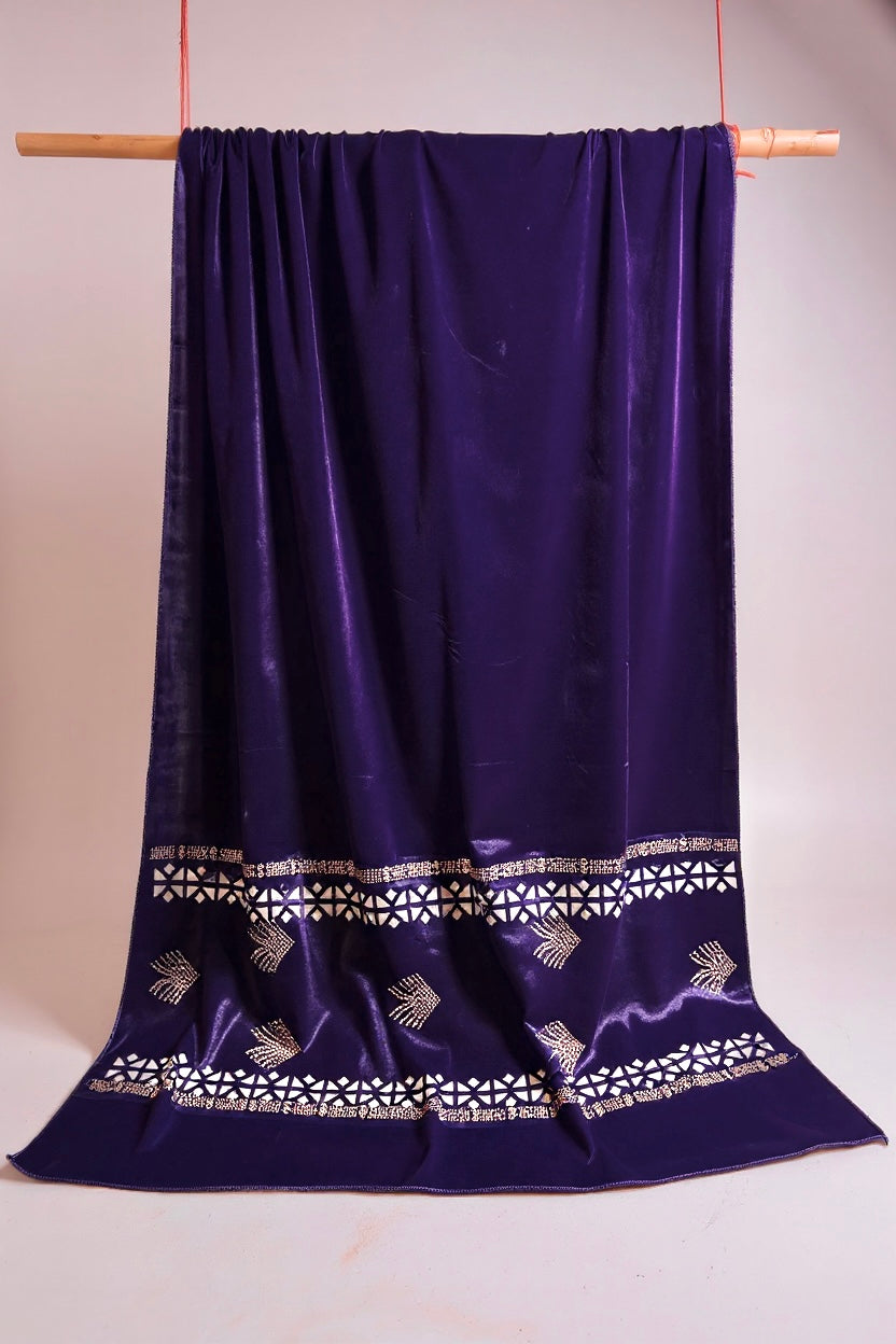 Luxury Stone Cutwork velvet Shawl