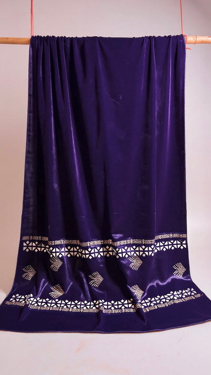 Luxury Stone Cutwork velvet Shawl