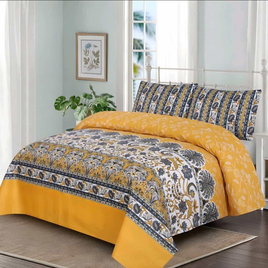 Crystal Cotton Bedsheet 3Pcs