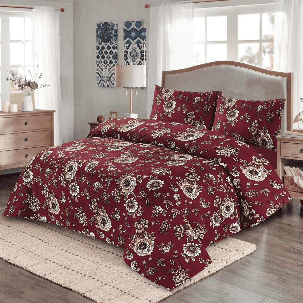 Crystal Cotton Bedsheet 3Pcs