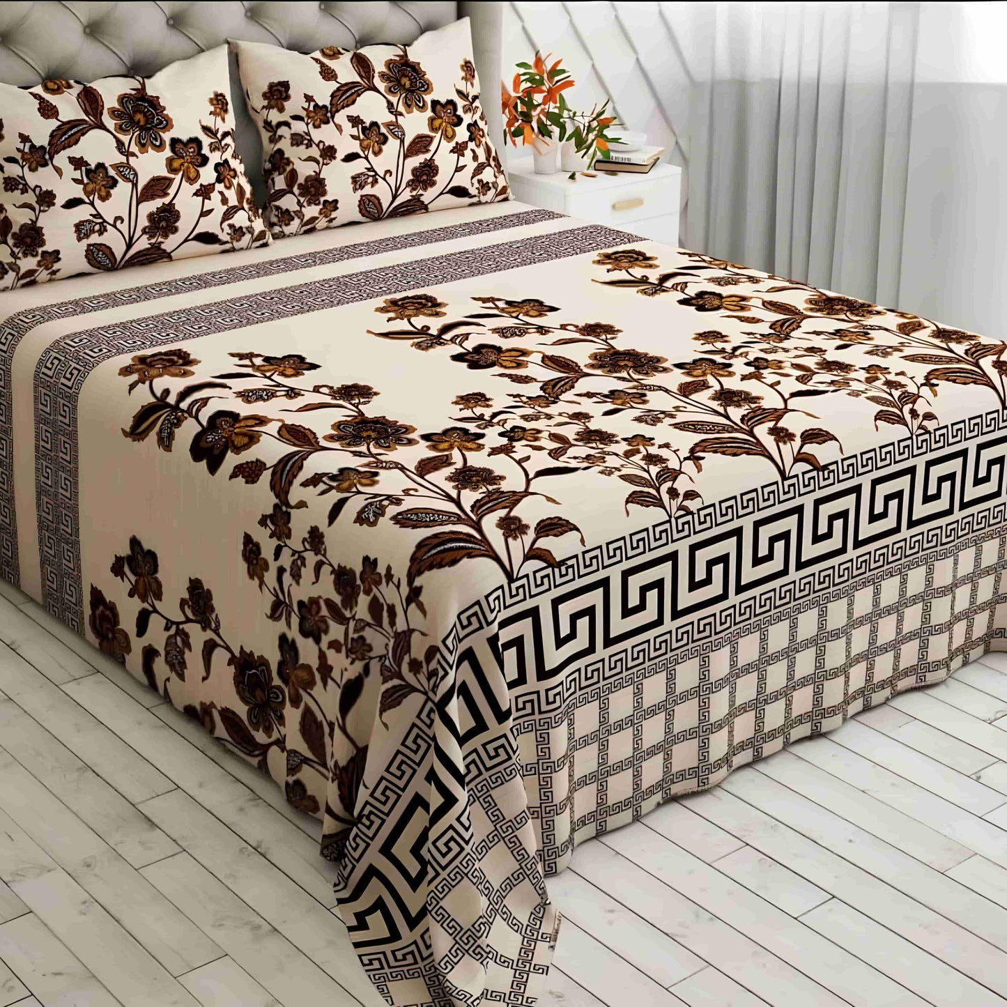 Crystal Cotton Bedsheet 3Pcs