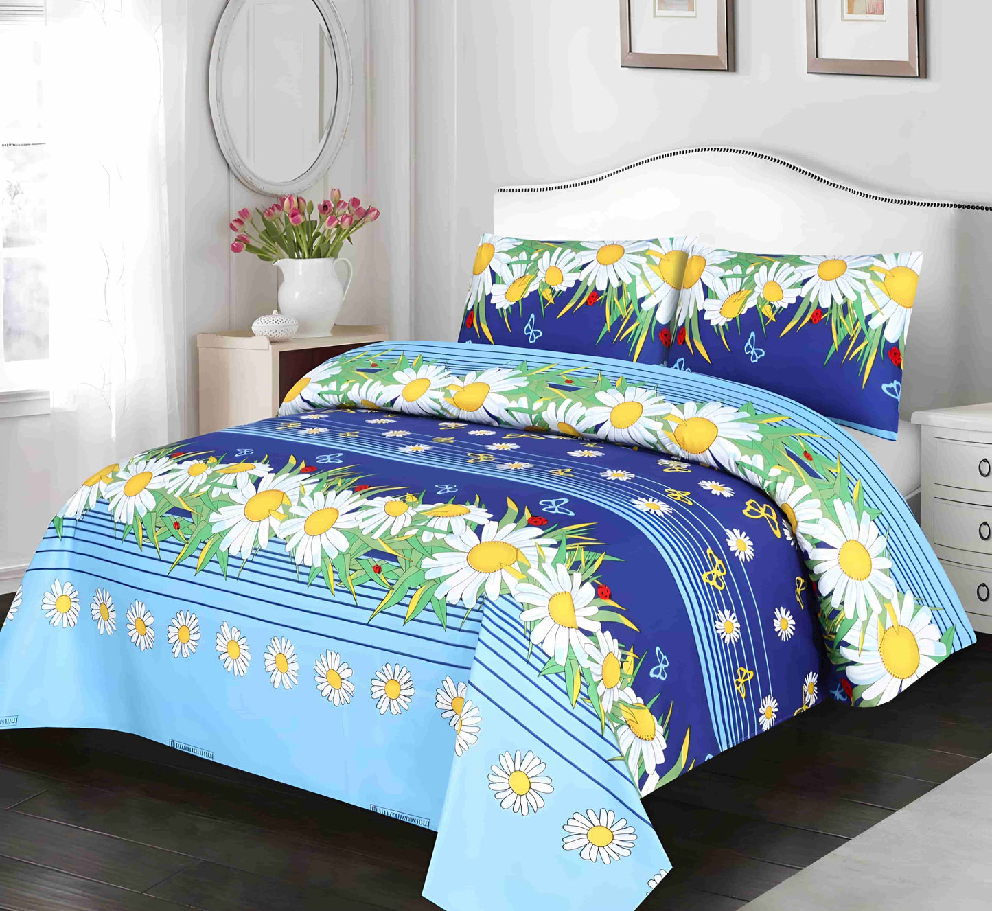 Crystal Cotton Bedsheet 3Pcs