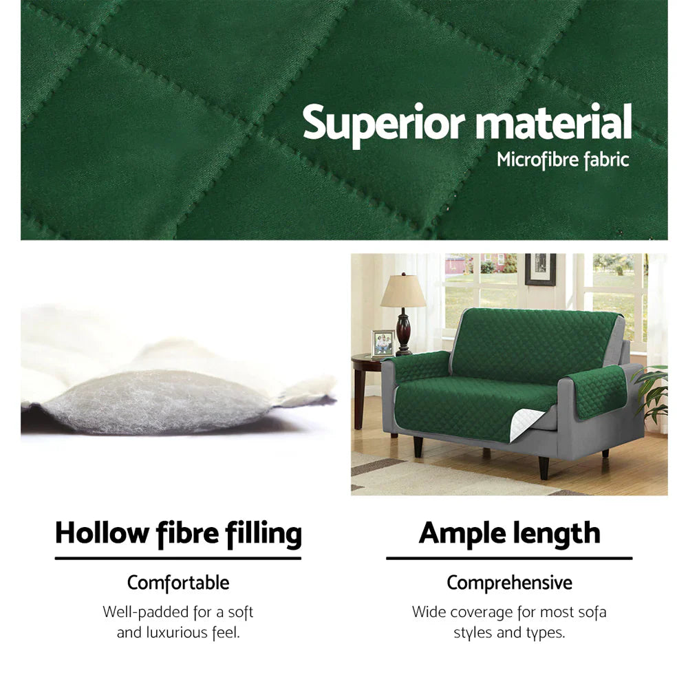 Cotton Quilted Sofa Runner - Sofa Coat (Green)