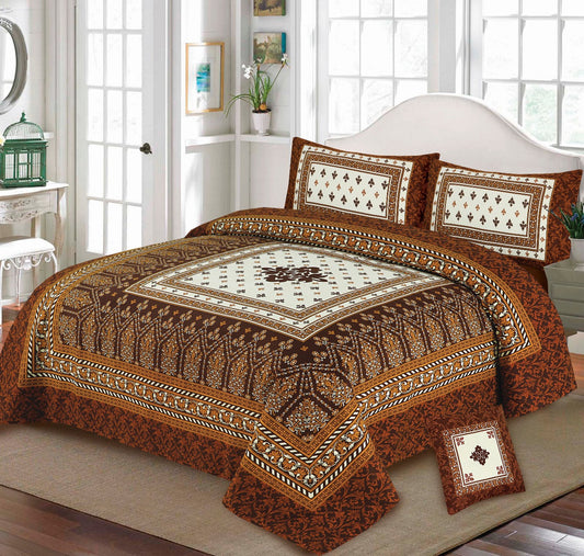 3D PANAL BEDSHEET CRYSTAL COTTON 4Pcs