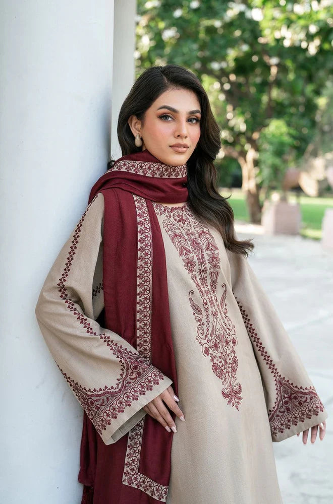 Unstitched Luxury Dhanak Heavy Embroidered 3PC Suit