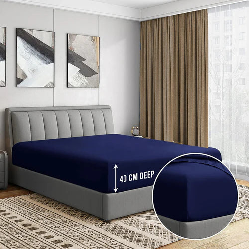 3 Pcs Fitted Sheet Set-Navy