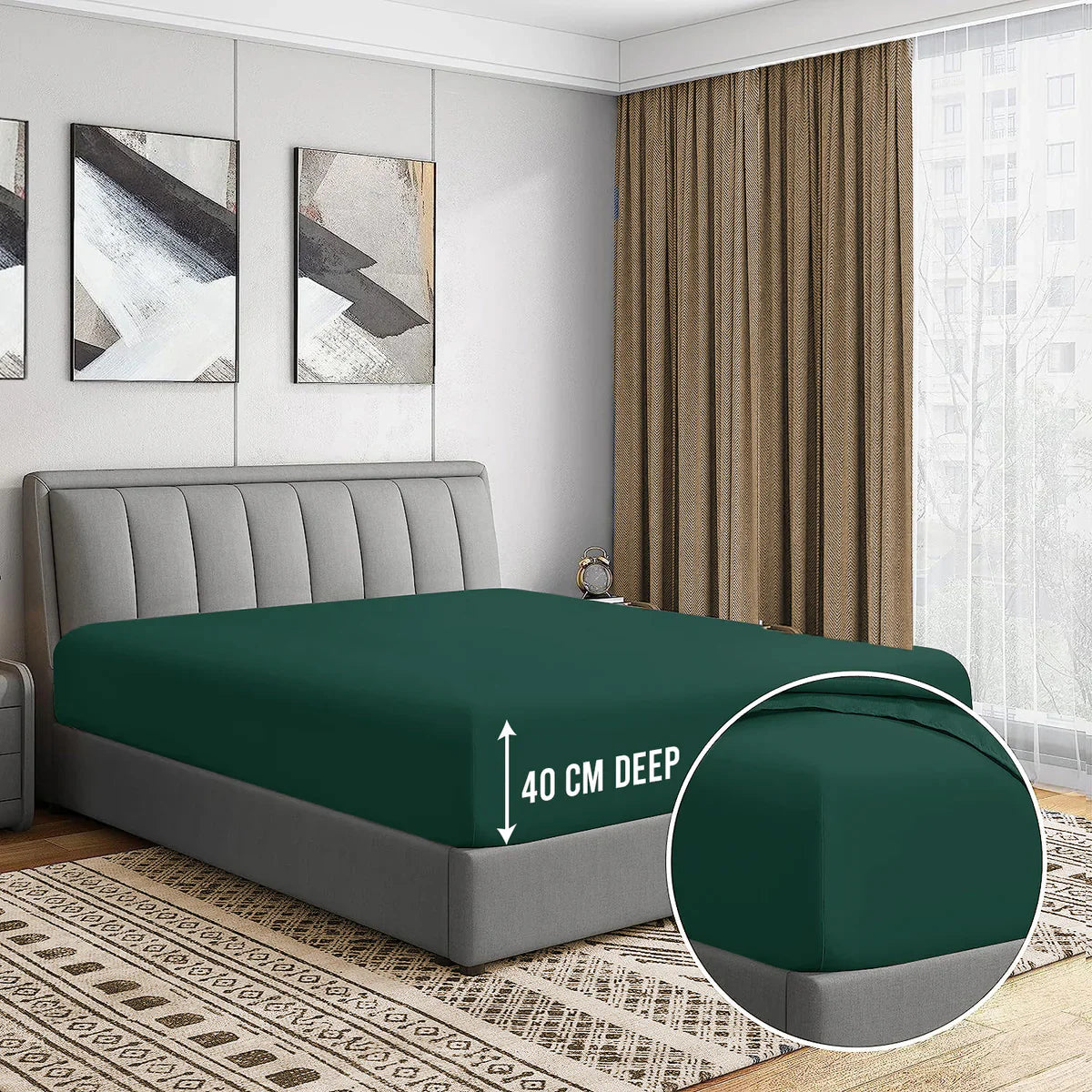3 Pcs Fitted Sheet Set-Green
