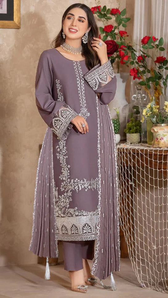 LAWN EMBROIDERED SUIT WITH READY DUBATA 1899