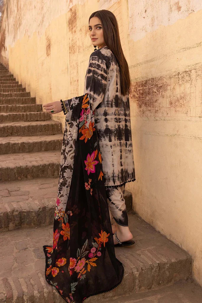 Baroque -3Pc Lawn Digital With Voil Dubata