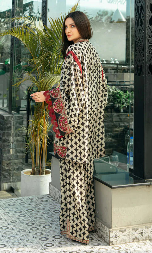 Blooming diagonal -2 Pc Lawn summer Collection printed Suit