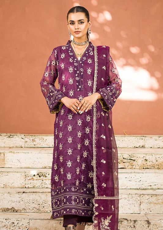 Palm Purple Embroidered 3PC ZB-1330