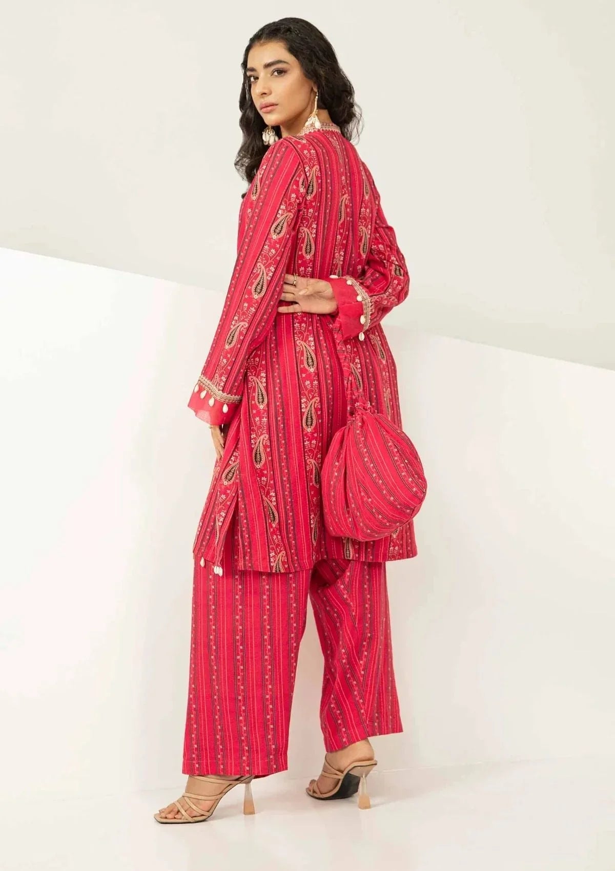 red fancy Embroidered 3PC ZB-1315