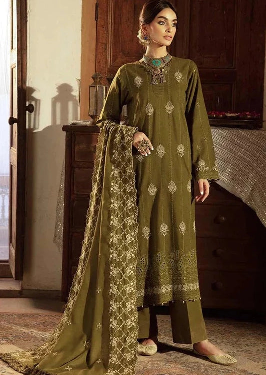 Mehndi Shade Embroidered 3PC ZB-1312