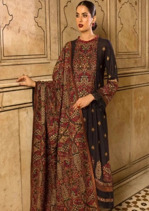 3PIECE DHANAK EMBROIDERED SUIT WITH EMBROIDERED SHAWL SP021