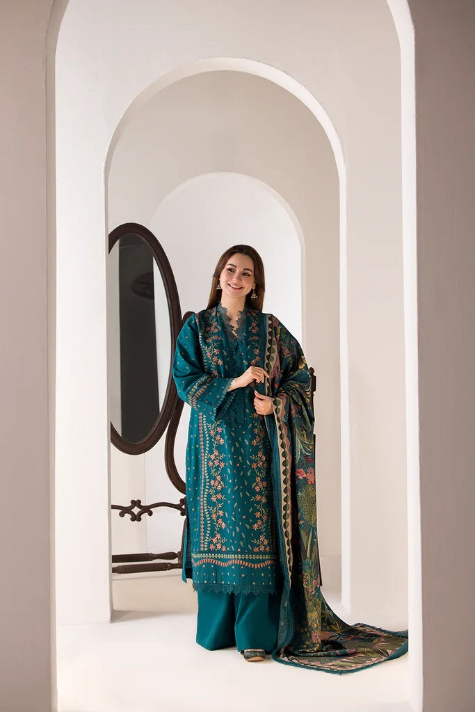 Unstitched Luxury Dhanak Heavy Embroidered 3PC Suit SZ01