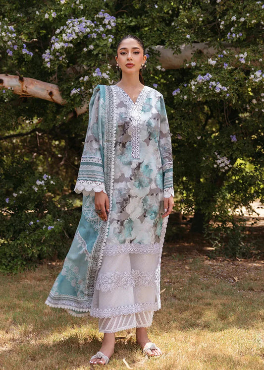 Zainab Chottani ZINNIA SKY 3 PC Suit Embroidered Patches