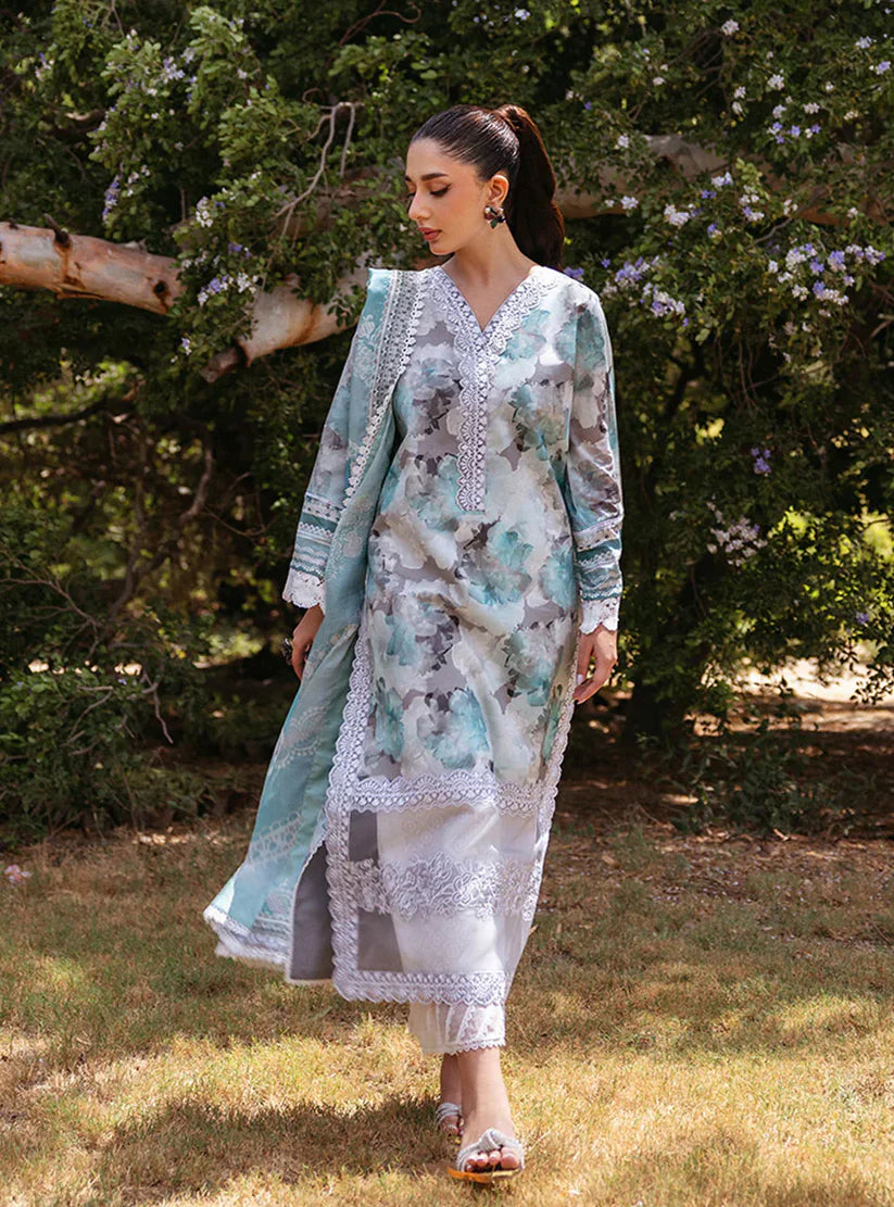 Zainab Chottani ZINNIA SKY 3 PC Suit Embroidered Patches