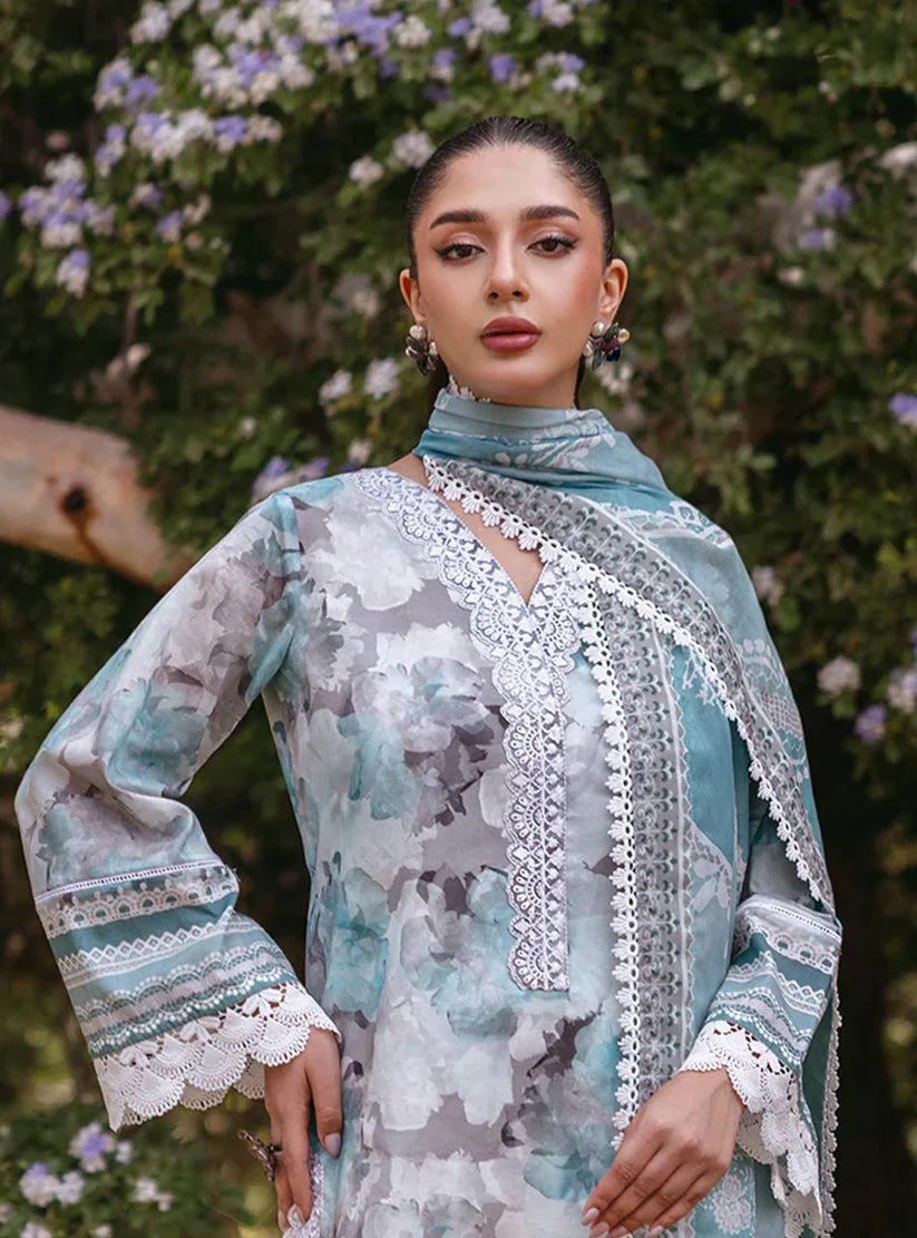 Zainab Chottani ZINNIA SKY 3 PC Suit Embroidered Patches