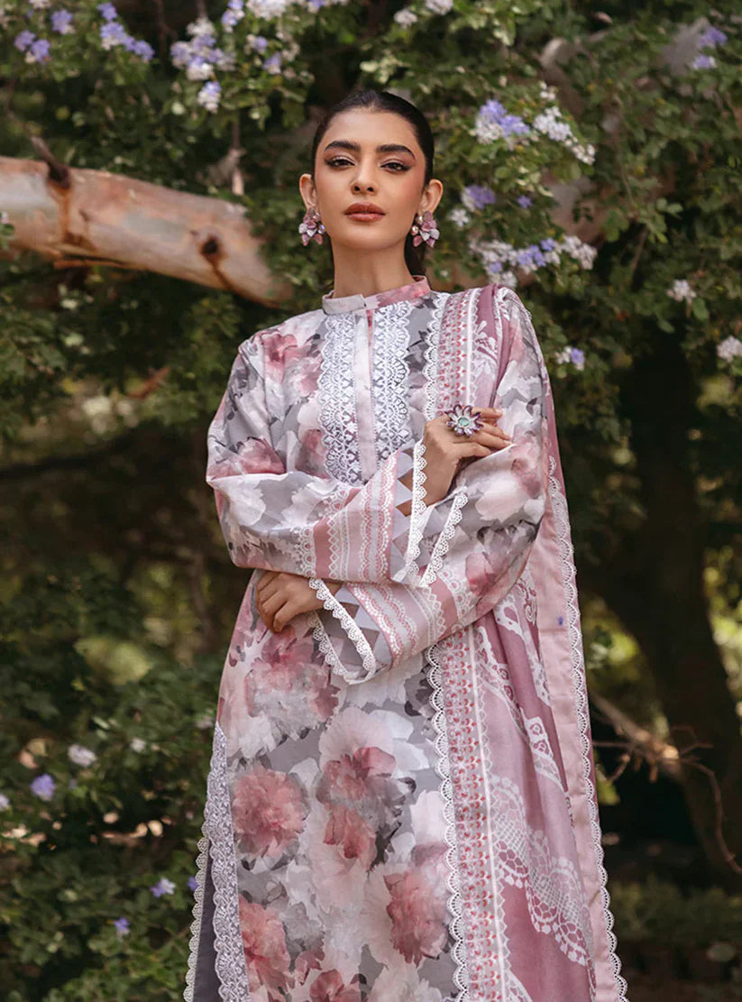 Zainab Chottani MIST PINK 3 PC Suit Embroidered Patches