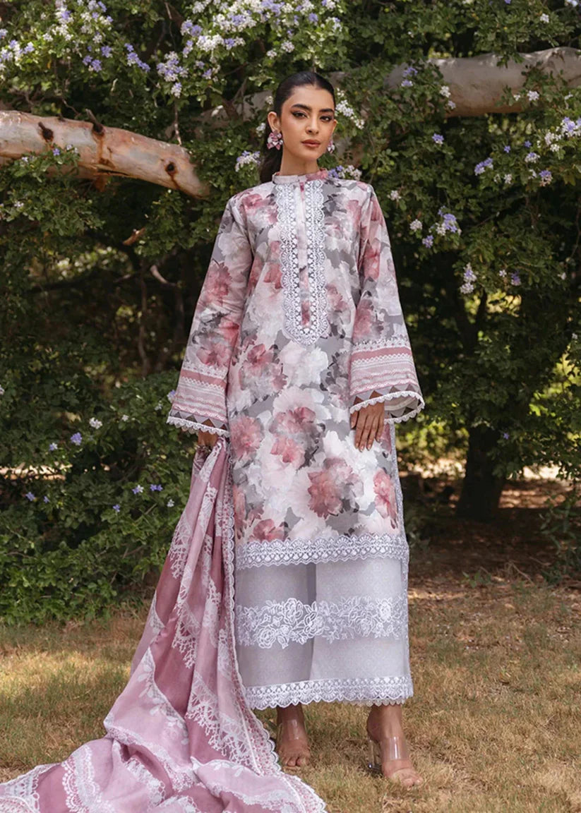 Zainab Chottani MIST PINK 3 PC Suit Embroidered Patches