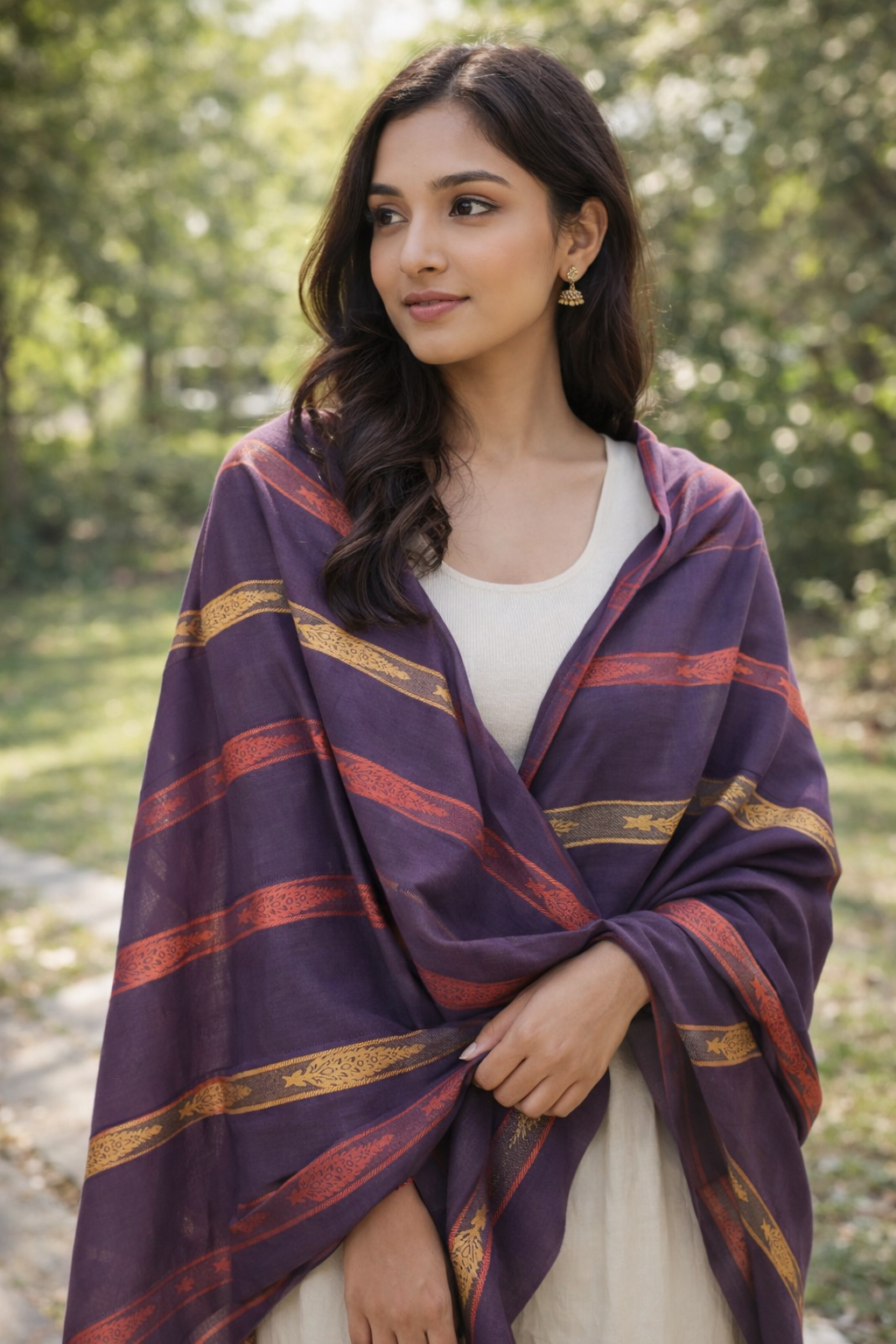 PURE LAWN GOLDEN LINE BORDER JAQUARD TARKASHI SHAWL