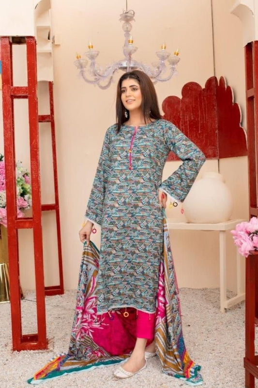 Gul Ahmed3PC Linen Printed Suit CL-32449 D