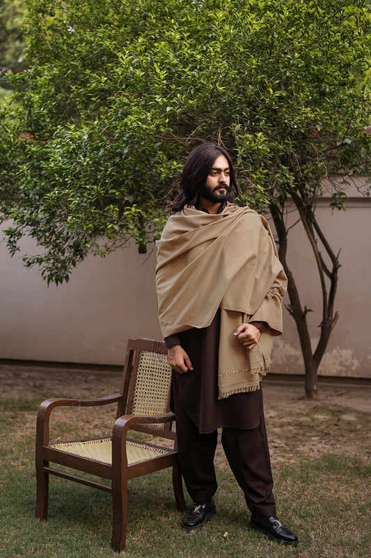 Mens Shawl | Camel