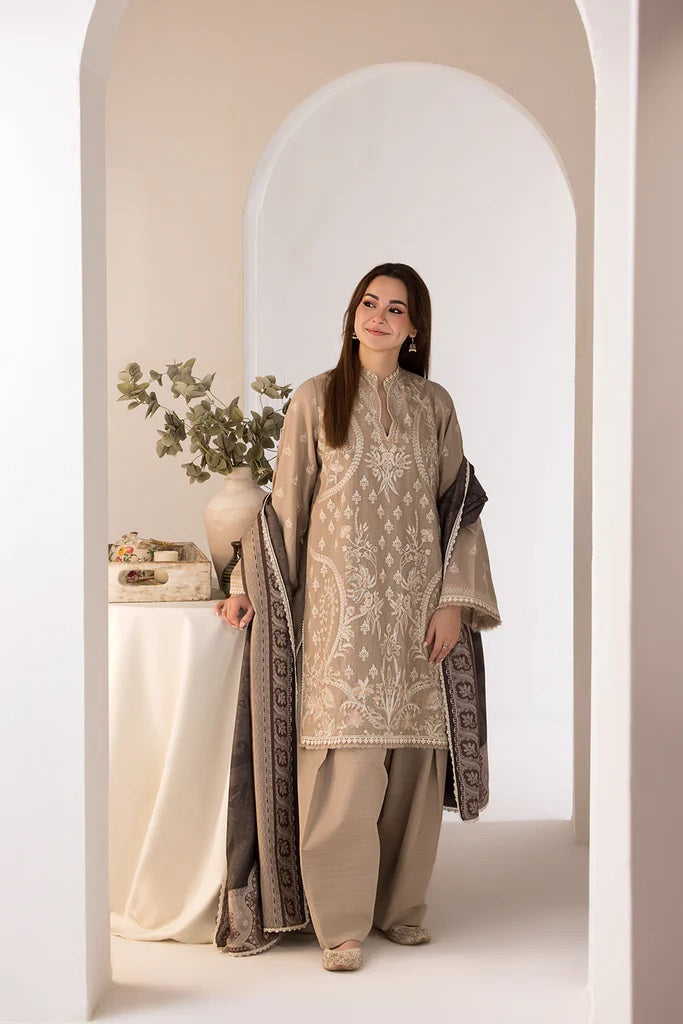 Unstitched Luxury Dhanak Heavy Embroidered 3PC Suit SZ02