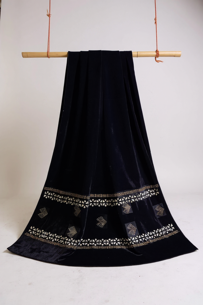 Luxury Stone Cutwork velvet Shawl