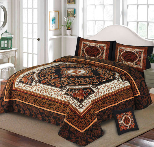 3D PANAL BEDSHEET CRYSTAL COTTON 4Pcs