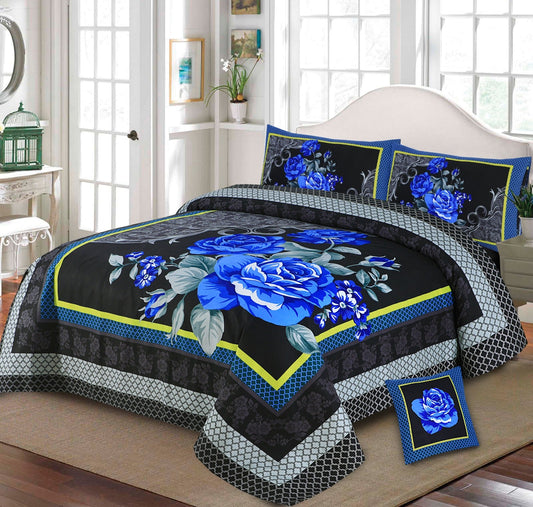 3D PANAL BEDSHEET CRYSTAL COTTON 4Pcs