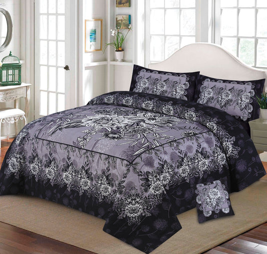 3D PANAL BEDSHEET CRYSTAL COTTON 4Pcs