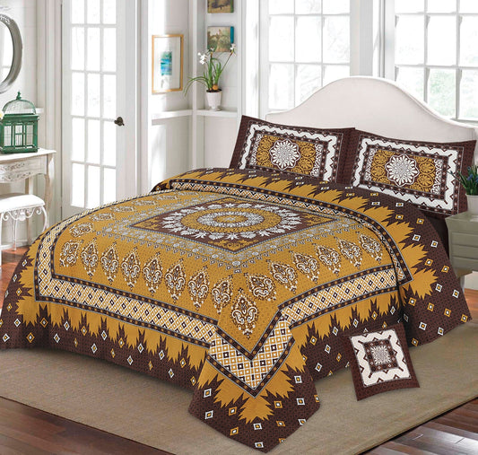 3D PANAL BEDSHEET CRYSTAL COTTON 4Pcs