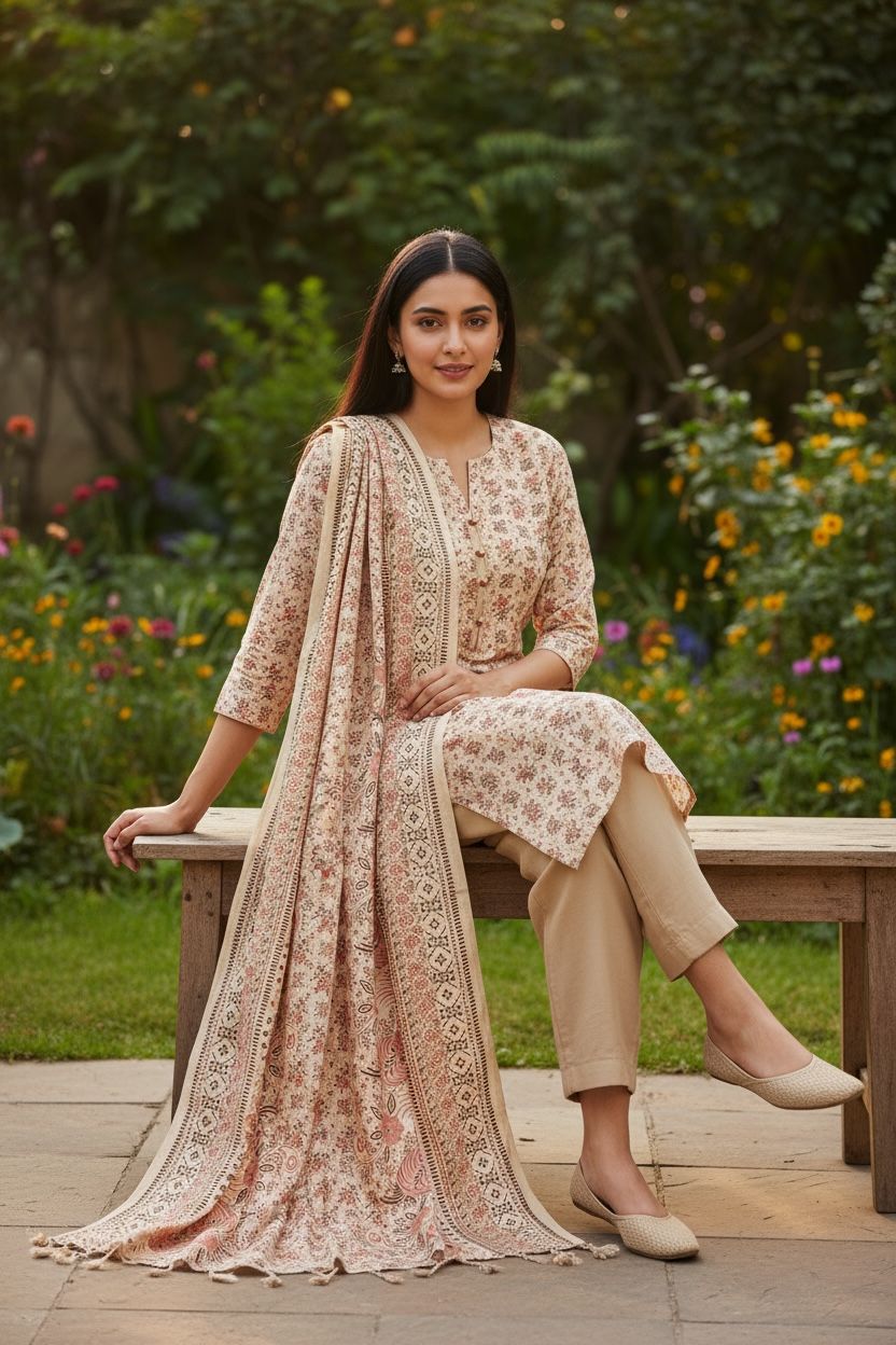 DHANAK MARINA THREE PIECE MOTHER COLLECTION