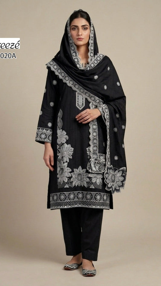 LAWN EMBROIDERED SUIT WITH LAWN READY TO WEAR DUBATA 5020