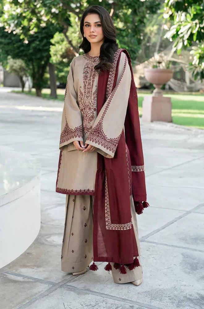 Unstitched Luxury Dhanak Heavy Embroidered 3PC Suit