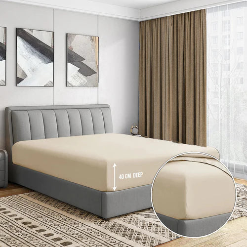 3 Pcs Fitted Sheet Set-Cream