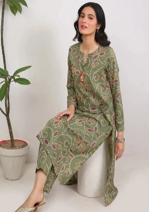 Printed 3 piece with dyed CottonNet Dubata