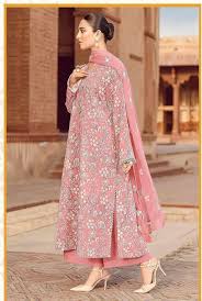 Pink 3pc Embroidered in Lawn with Bambar Chiffon Emboidered Dupata