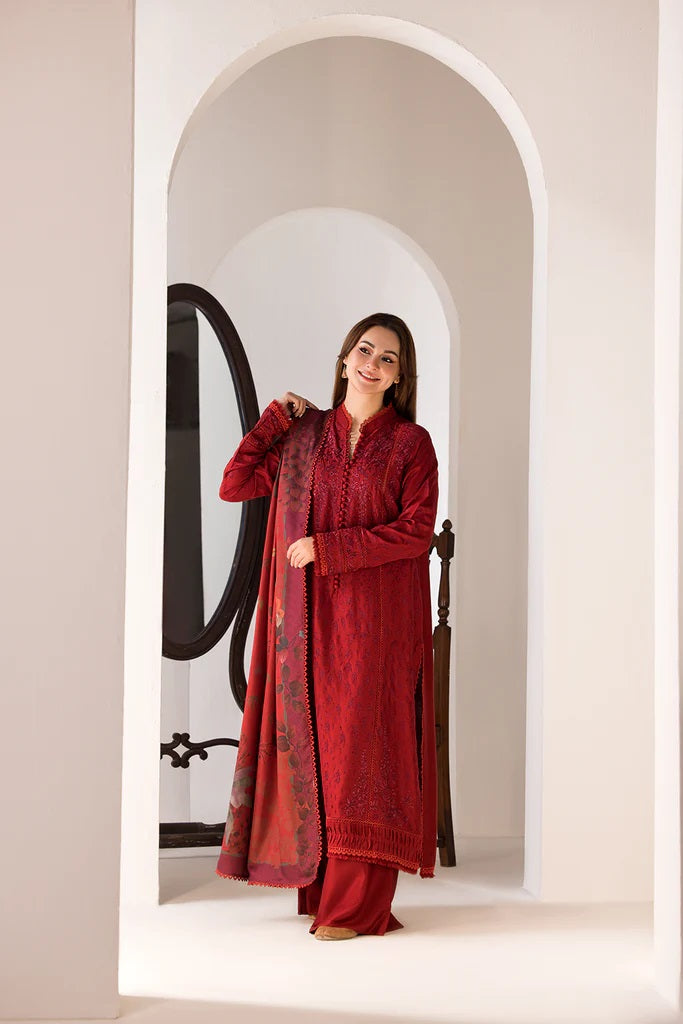 Unstitched Luxury Dhanak Heavy Embroidered 3PC Suit SZ05